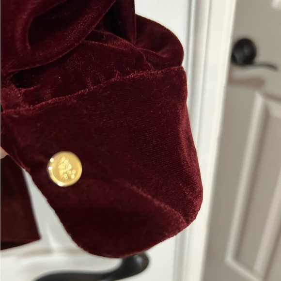 Ralph Lauren Velvet Black Label Suplice Merlot Burgundy Red crossover top size 2 - Picture 2 of 8